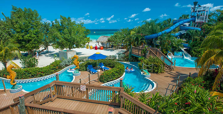 A lazy river and slide, Beaches Negril
